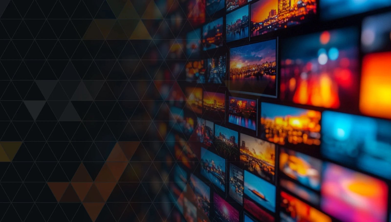 Mur d'écrans de télévision diffusant des chaînes en direct — abonnement IPTV premium Atlas ONTV 4K en France
